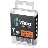 Wera 10個入 ダイヤモンドコーティング インパクトドライバー用 ドライバービット刃先サイズHEX6