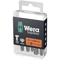 Wera 10個入 ダイヤモンドコーティング インパクトドライバー用 ドライバービット刃先サイズ+3