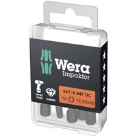 Wera 10個入 インパクトドライバー用 ドライバービット刃先サイズT20 シャンク径6.35mm