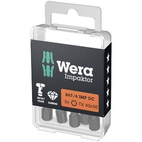Wera 10個入 インパクトドライバー用 ドライバービット刃先サイズT40 シャンク径6.35mm
