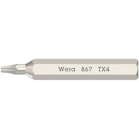 Wera 差込4mm六角 硬質材料向 867/0 Micro トルクスネジ用 精密ビット サイズTX4 全長30mm