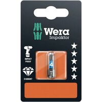 Wera ダイヤモンドコーティング Hex 六角穴付きネジ用 インパクトドライバービット 差込6.35mm 刃先サイズ4mm 全長25mm