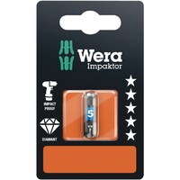 Wera ダイヤモンドコーティング Hex 六角穴付きネジ用 インパクトドライバービット 差込6.35mm 刃先サイズ5mm 全長25mm