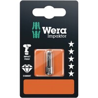 Wera ダイヤモンドコーティング 四角穴ネジ用 インパクトドライバービット 差込6.35mm 刃先サイズSQ3 全長25mm