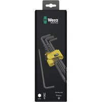 Wera 9本組 HexPlus インチサイズ BlackLaser ボールポイント付 L型六角棒レンチセット ホルダー付