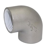 フローバル リブなしエルボ(シール付) VL208S 1”