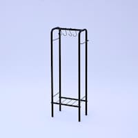 山善 【送料込】YAMAZEN かばん収納ラック 奥行20cm 棚付き S字フック4本付 全体耐荷重35kg マットブラック BBR30(MBK)【メーカー直送/軒先渡し】