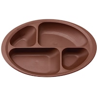 スケーター プレート 28cm すくいやすい 仕切り皿 ランチプレート 木製風 介護 食器 プラスチック製 バイオマス 日本製 ブラウン