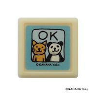 こどものかお がなはようこミニ浸透印/ネコとパンダ・OK×8