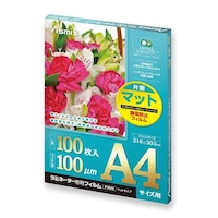 アスカ ラミフィルム片面マット 100μ 100枚 A4 F1032 1箱