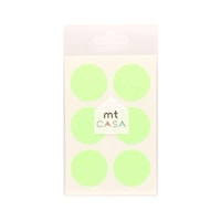 カモ井加工紙 マスキングテープ 丸 30枚入 無地 直径3.5cm mt CASA seal ショッキンググリーン MTCDSS04 1セット