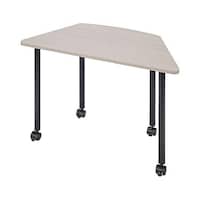 アズワン キャスター付きミーティングテーブル グレーオーク 61830851 1台