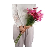 アズワン サテンコスモススプレー70cm(造花)ピンク 1セット(6本入) 5711111 1セット