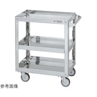 サカエ ステンレススーパーワゴン(SUS304/プレート式ナイロンウレタン車/スチール金具仕様)W900×D600×H740mm SAP39073NUJ 1個