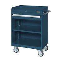 サカエ キャビネットワゴン(棚板付) W700×D480×H1025mm 44kg (本体・引出)ダークグレー CV101TD 1台