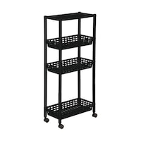 キッチンワゴン ロングラック 4段 9764BK 1台