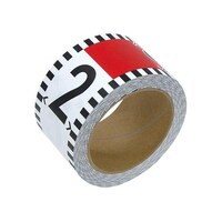 シンワ測定 貼付ロッド 合成紙製 60mm×26m 赤白20cm間隔 目盛数字付 78196 1個