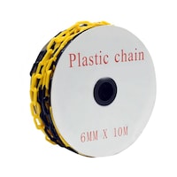 セーフラン安全用品 プラスチックチェーン 39×20mm×10m 線径6mm 黄黒 J243710 1巻