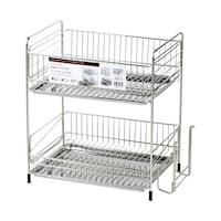 パール金属 アットアクア ステンレス製水切りラック2段 HB3934 1個