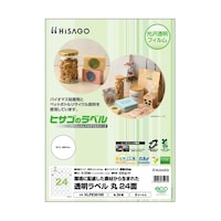ヒサゴ 透明ラベル A4 丸 24面 1パック(6シート入) KLPE3019S 1パック