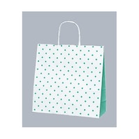 福助工業 紙手提げ袋 ラッピーバッグ No.3 水玉グリーン 1ケース(50個×6セット入) 00344925 1ケース
