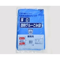 福助工業 市町村ゴミ袋 岡崎市透明ブルー035×45L 1ケース(20枚×25セット入) 00132713 1ケース