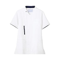 ミドリ安全 作業服 メディカルウェア ベルデクセル スクラブ上 ホワイト×ダークネイビー SSサイズ VEM7010UESS 1着