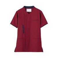 ミドリ安全 作業服 メディカルウェア ベルデクセル スクラブ上 レッドブラウン×ダークネイビー Mサイズ VEM7005UEM 1着