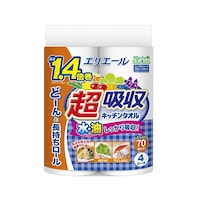 大王製紙 エリエール超吸収キッチンタオル 4ロール入 70カット 21000359 1ケース