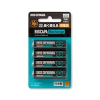 アイリスオーヤマ ビックキャパ リチャージ 単3形ニッケル水素電池 4本 BCRS3MH/4B 1個