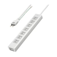 サンワサプライ 抜け止めシャッタータップ 7個口 3m 2Pアースコード付 スイング式 TAPF37SH3ZS 1個