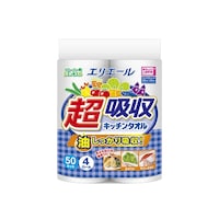 大王製紙 エリエール 超吸収キッチンタオル 4ロール入(50カット)/パック×12パック入 21001199 1ケース