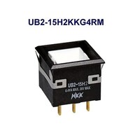 NKKスイッチズ 角形(2色発光形)照光式押しボタン(UB2シリーズ) UB215H2KKG4RM 1個