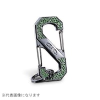 カクタスコーポレーション SB18508 クリスタル S字カラビナフック シルバー/エメラルド SB18508 1個