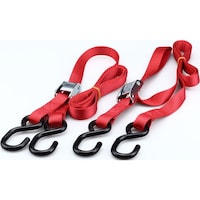 キジマ 3030141 タイダウンベルト カムバックル式 25×1800mm レッド 2本SET 3030141 1個 ※2個以上から注文可能(販売価格は1個単位の価格)