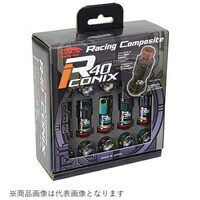 協永産業 RIA01KR ホイールナット レーシングコンポジット R40 アイコニックス M12 x P1.5 アルミキャップ付 ブラック/レッド 20pc RIA01KR 1個