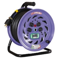 日動工業 電工ドラム 100V 屋内型 温度センサー付 漏電保護専用ブレーカー付 ロック(引掛)式 30m NFEB34L15A