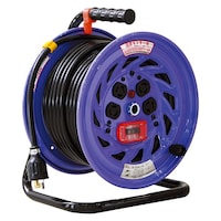 日動工業 電工ドラム 100V 屋内型 温度センサー付 過負荷漏電保護兼用ブレーカー付 ロック(引掛)式 30m NFEK34L15A