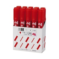 油性マーカーツイン細字・太字平芯赤1箱10本入