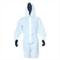 イトー 不織布作業衣 ヤッケ 白色 ファスナー付 Mサイズ