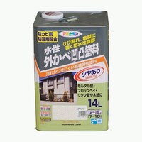 アサヒペン 水性外かべ凹凸塗料ツヤあり 3L (アイボリー)