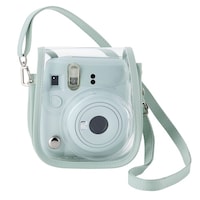 エレコム チェキケース instax mini 12専用 クリア マグネット式フラップ グリーン
