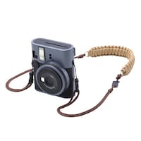 エレコム カメラストラップ 首掛け チェキ instax 写ルンです ロープ編み ブラウン