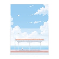 包む レターセット 海辺の駅×10