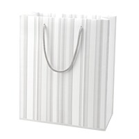 包む 手提げバッグ 紙袋ストライプバッグ270×320灰 ×10