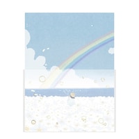 包む レターセット しゃぼん玉と虹×10