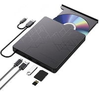 Hanx USBHUB付 外付けDVDドライブ USB HUB付/USB 3.0 TypeA、TypeC/USBバスパワー/Windows、Mac両対応/専用ドライバ不要