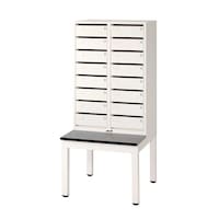 山金工業 セキュリティポスト 16マス(2列8段) 個別鍵付 スタンド付 メールボックス W666D700H1500mm SP208S ホワイト 1台【メーカー直送】