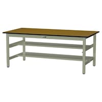 山金工業 【軽量作業台300シリーズ】中間棚付き固定式/棚板半面2段/高さ740mm