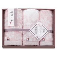 スタイレム瀧定大阪 桜オリ布フェイスタオル2P&ウォッシュタオル×3